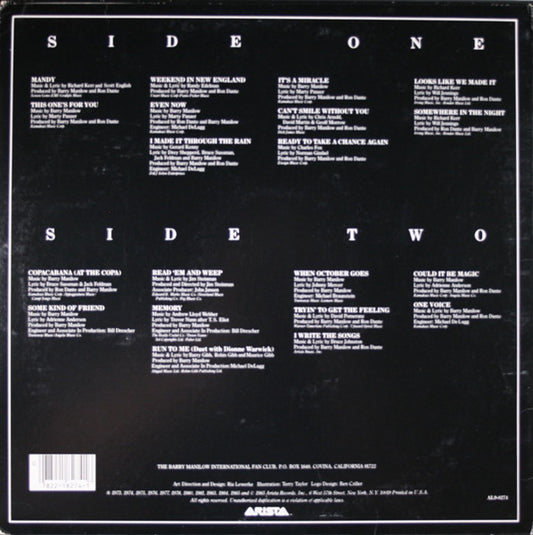 Barry Manilow : The Manilow Collection Twenty Classic Hits (LP, Comp, RCA)