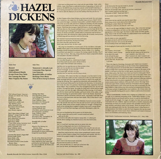 Hazel Dickens : Hard Hitting Songs For Hard Hit People (LP, Album)