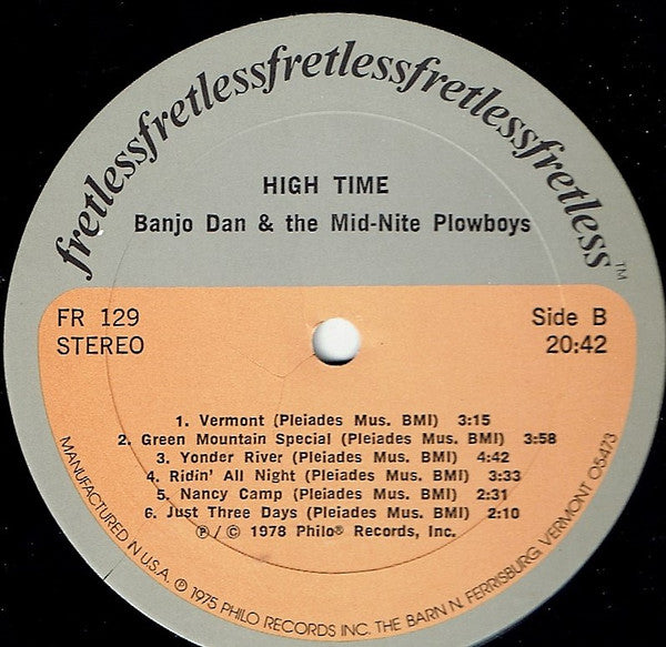 Banjo Dan And The Mid-Nite Plowboys : High Time (LP, Album)