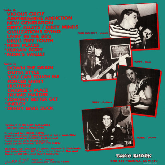 Zero Boys : Vicious Circle (LP, Album, RE, Pom)