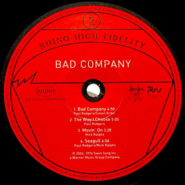 Bad Company (3) : Bad Company (LP, Album, Ltd, Num, RE, 180)