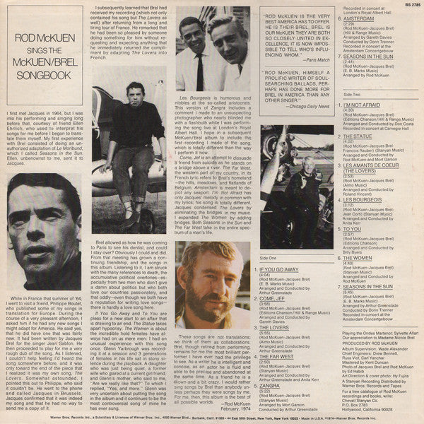 Rod McKuen : Seasons In The Sun (Rod Mckuen Sings The McKuen/Brel Songbook) (LP, Comp)