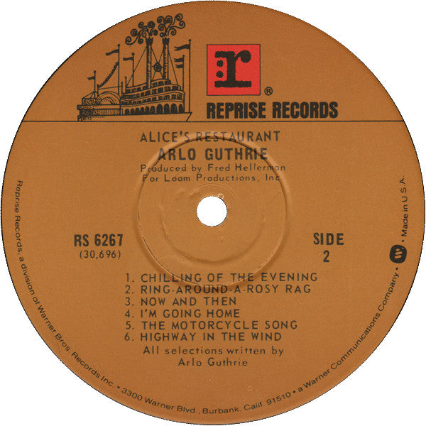 Arlo Guthrie : Alice's Restaurant (LP, Album, RE, Win)