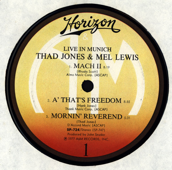 Thad Jones & Mel Lewis : Live In Munich (LP, Album, Gat)
