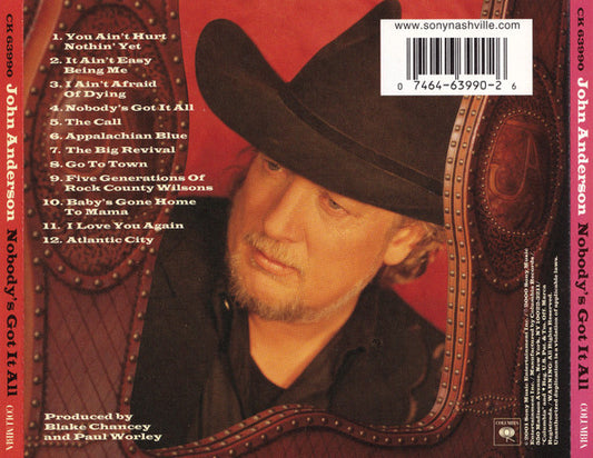 John Anderson (3) : Nobody's Got It All (CD, Album)