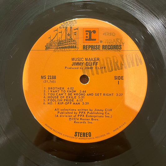 Jimmy Cliff : Music Maker (LP, Album, San)