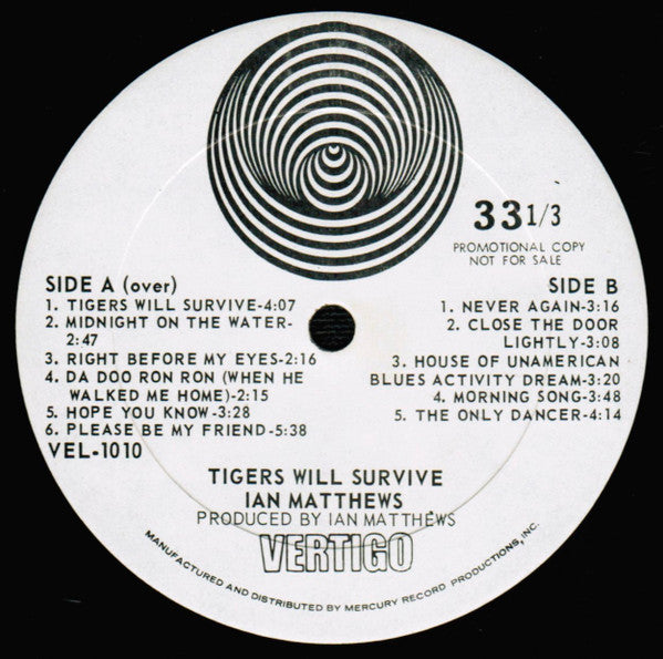 Ian Matthews* : Tigers Will Survive (LP, Album, Promo)