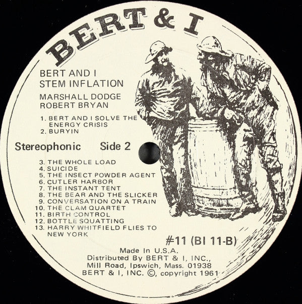 Robert Bryan (2) and Marshall Dodge : Bert And I Stem Inflation (LP, Album)