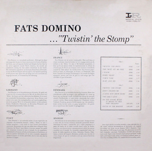 Fats Domino : Twistin' The Stomp (LP, Album, Mono)