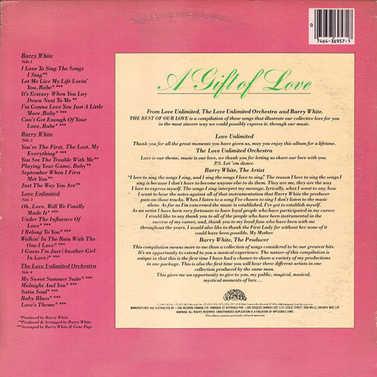 Barry White, Love Unlimited, The Love Unlimited Orchestra* : The Best Of Our Love (2xLP, Comp)