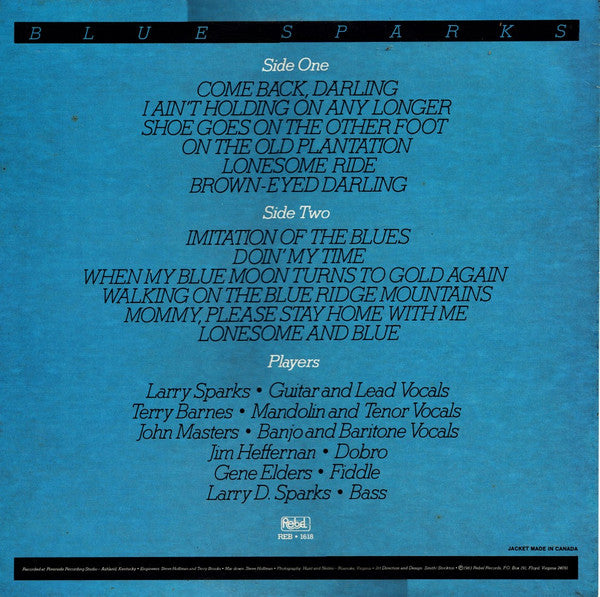 Larry Sparks And The Lonesome Ramblers : Blue Sparks (LP, Album)