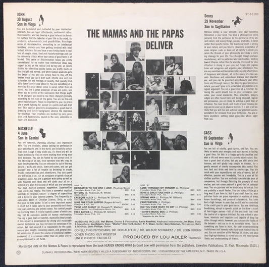 The Mamas & The Papas : Deliver (LP, Album, Club, Jac)