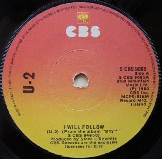 U2 : I Will Follow (7", Single, 1st)