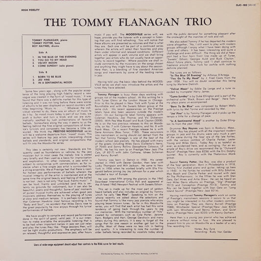The Tommy Flanagan Trio* : The Tommy Flanagan Trio (LP, Album, RE)