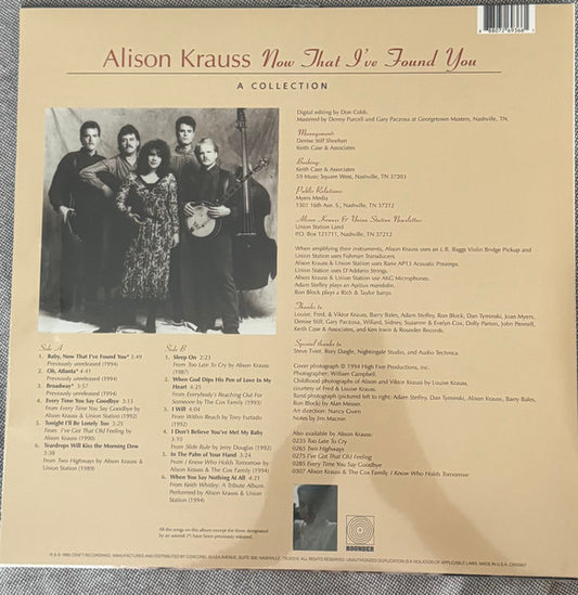 Alison Krauss : Now That I’ve Found You - A Collection (LP, Comp, RE)