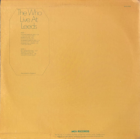 The Who : Live At Leeds (LP, Album, RE)
