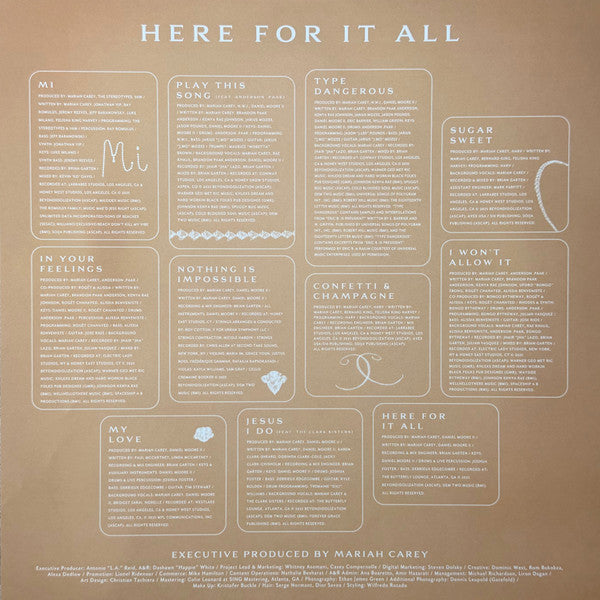 Mariah Carey : Here For It All (LP, Album, Blu)