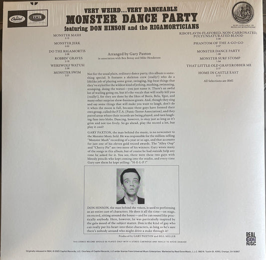 Don Hinson And The Rigamorticians : Monster Dance Party (LP, Album, Ltd, RE, Ora)
