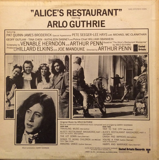 Arlo Guthrie, Garry Sherman : Alice's Restaurant (Original Motion Picture Score) (LP, Album, Var)