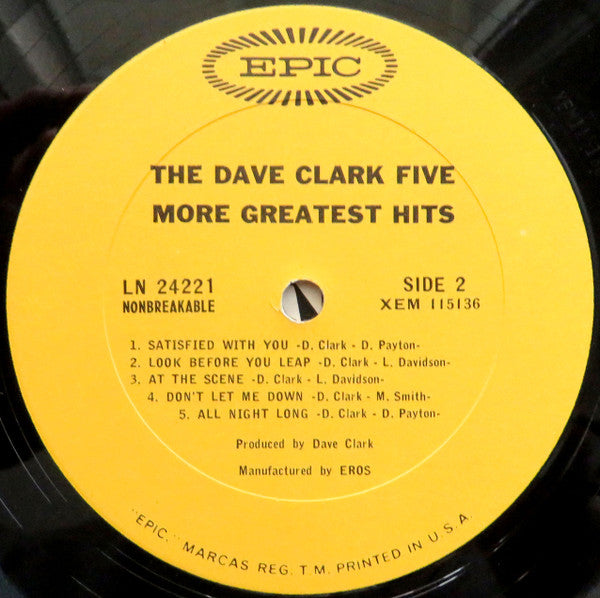The Dave Clark Five : More Greatest Hits (LP, Comp, Mono)