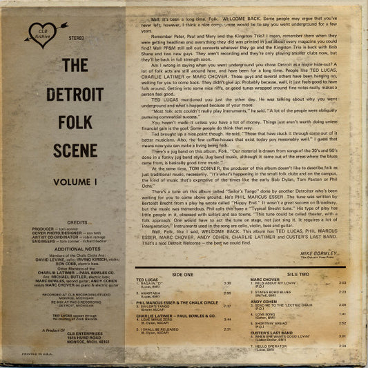 Various : The Detroit Folk Scene Vol. I (LP)