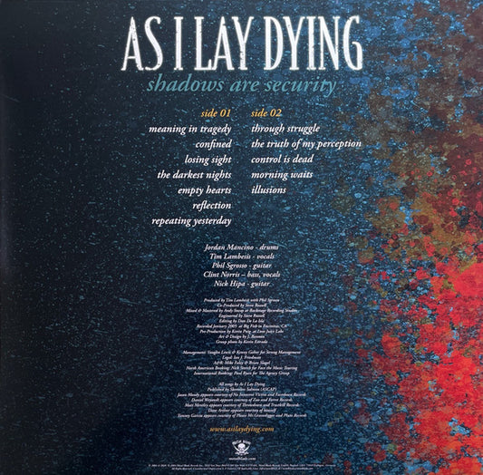 As I Lay Dying : Shadows Are Security (LP, Album, Ltd, RE, Gol)