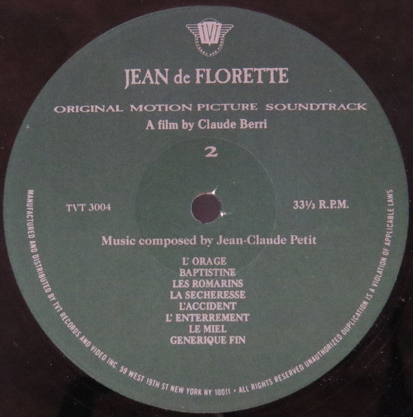 Jean-Claude Petit : Jean De Florette (Original Soundtrack From The Motion Picture) (LP, Album)