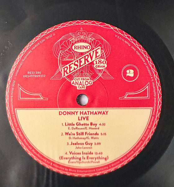 Donny Hathaway : Live (LP, Album, RE, 180)