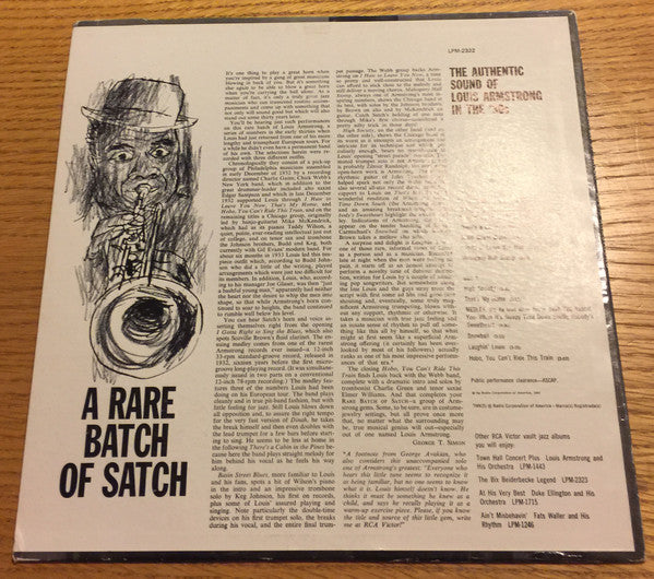 Louis Armstrong And His Orchestra : A Rare Batch Of Satch (LP, Comp, Mono)