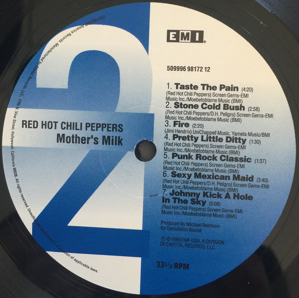 Red Hot Chili Peppers : Mothers Milk (LP, Album, RE)