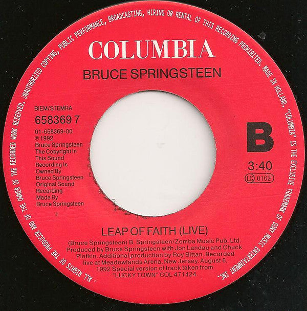 Bruce Springsteen : Leap Of Faith (7", Single, Lar)