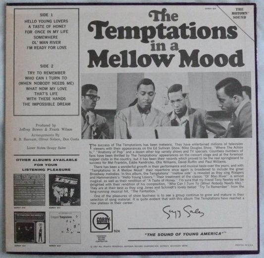 The Temptations : In A Mellow Mood (LP, Album, RCA)