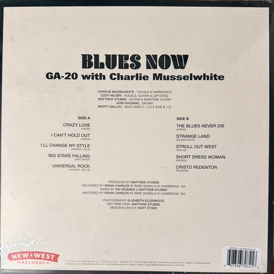 GA-20 With Charlie Musselwhite : Blues Now (LP, Album, Ltd, Red)