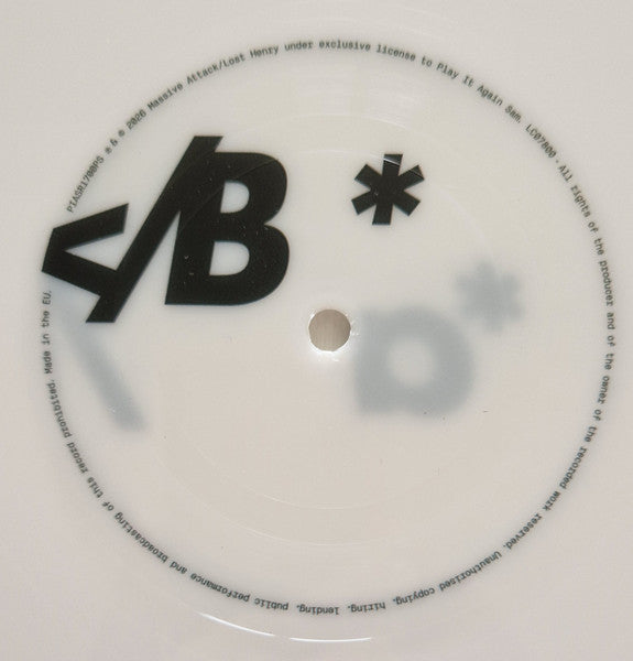 Massive Attack X Tom Waits : Boots On The Ground (12", Single, Bioplastic, Ltd, Whi)