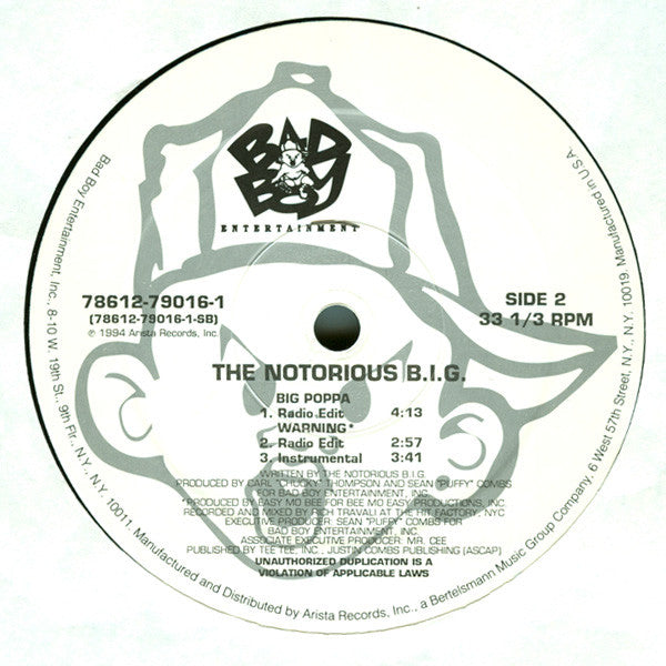 The Notorious BIG* : Big Poppa (12", Single)