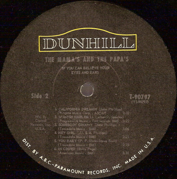 The Mama's And The Papa's* : If You Can Believe Your Eyes And Ears (LP, Album, Mono, Club)