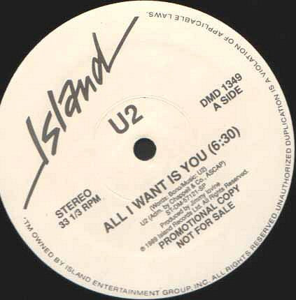 U2 : All I Want Is You (12", Promo)