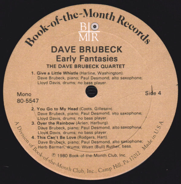 Dave Brubeck : Early Fantasies (3xLP, Comp, Mono + Box)