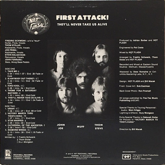 Hot Flash (2) : First Attack! They'll Never Take Us Alive (LP, Album)