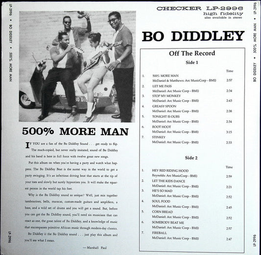 Bo Diddley : 500% More Man (LP, Album, Mono, RE)