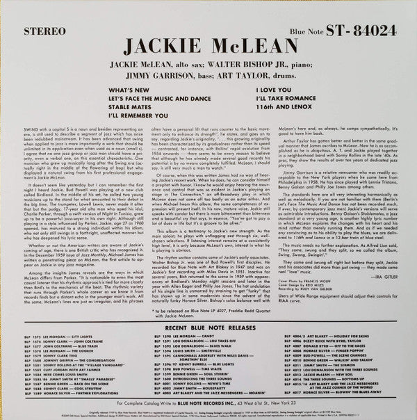 Jackie McLean : Swing, Swang, Swingin' (2x12", Album, Ltd, RE, RM, Gat)