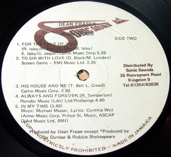 Dean Fraser : Pumpin' Air (LP, Album)