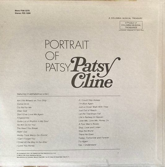 Patsy Cline : Portrait Of Patsy (2xLP, Comp)