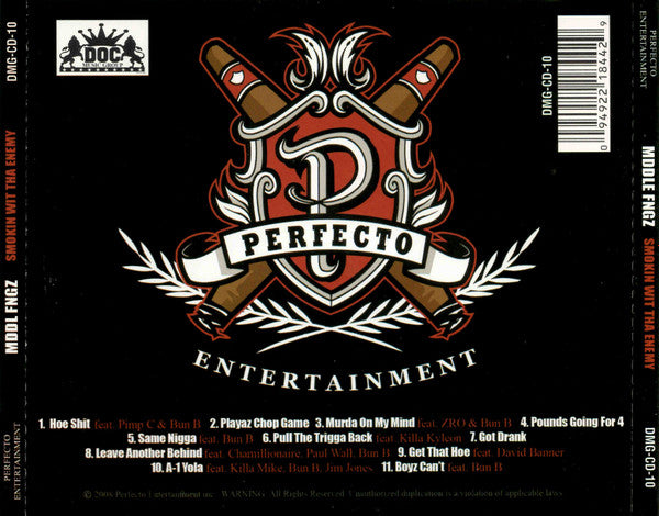 Mddl Fngz : Smokin Wit Tha Enemy (CD, Album)