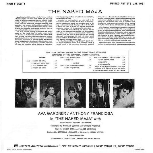 Angelo Lavagnino* : The Naked Maja (Music From The Motion Picture Sound Track) (LP, Mono)