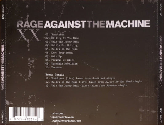 Rage Against The Machine : Rage Against The Machine XX (CD, Album, RE, RM)
