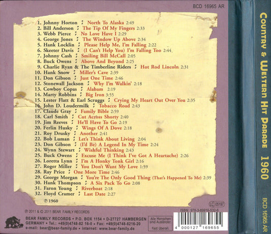 Various : Dim Lights, Thick Smoke & Hillbilly Music - Country & Western Hit Parade - 1960 (CD, Comp, Ltd)