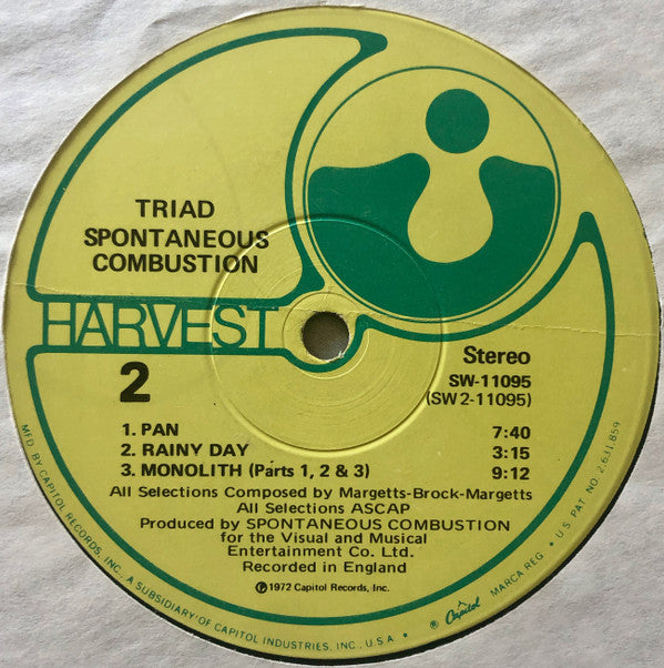 Spontaneous Combustion (2) : Triad (LP, Album)