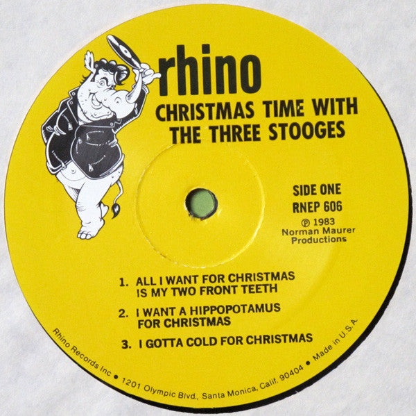 The Three Stooges : Christmas Time With The Three Stooges (12", EP, RE)