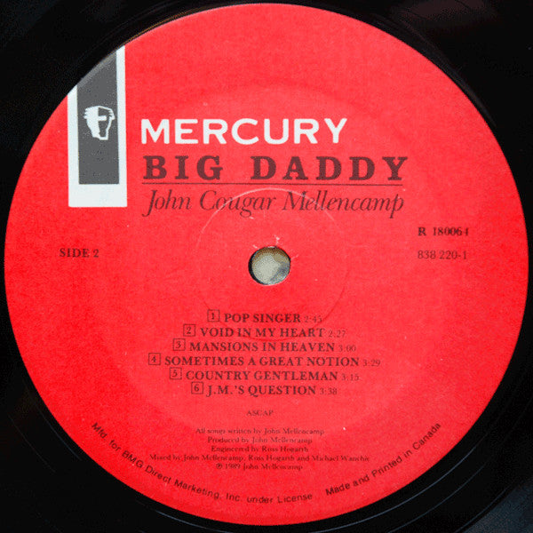 John Cougar Mellencamp : Big Daddy (LP, Album, Club, BM)